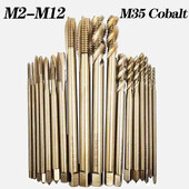 Gari kobalta vītnes vītņu urbis HSSCO M35 smailas spirālveida viļņveida metrikas M2-M12 darbgaldi nerūsējošajam tēraudam