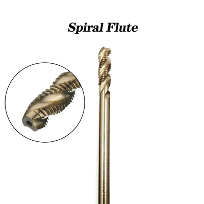 Gari kobalta vītnes vītņu urbis HSSCO M35 smailas spirālveida viļņveida metrikas M2-M12 darbgaldi nerūsējošajam tēraudam