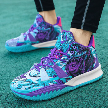 Mix Color Mid Cut Μπάσκετ Sneakers Μέγεθος 36-45 Dragon Totem Pattern Training Gym Athletic Basketball Sneakers