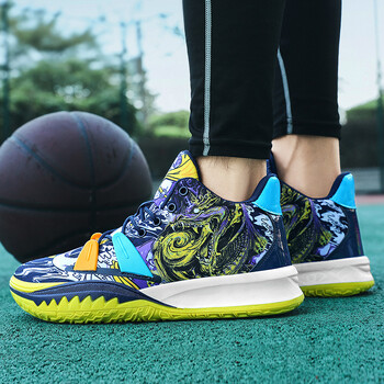 Mix Color Mid Cut Μπάσκετ Sneakers Μέγεθος 36-45 Dragon Totem Pattern Training Gym Athletic Basketball Sneakers