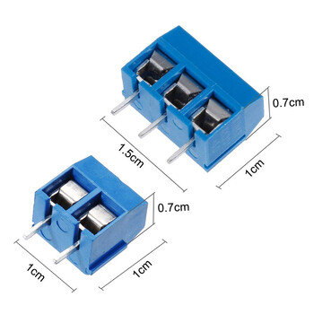 60Pcs 5Mm Pitch 2 Pin & 3 Pin PCB Βιδωτή υποδοχή τερματικού μπλοκ για Arduino (50 X 2 Pin, 10 X 3 Pin)