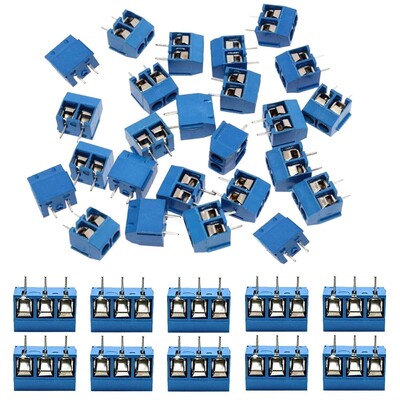 60 tk 5 mm sammuga 2 kontaktiga ja 3 kontaktiga PCB kinnituskruviga klemmiploki pistik Arduino jaoks (50 x 2 pin, 10 x 3 kontaktiga)