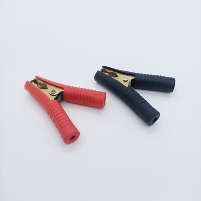 100 A raudona juoda 90 mm automobilio aligatoriaus spaustukai akumuliatoriaus spaustukai bandymo laido spaustukai gryno vario jungties kištukas maitinimo krokodilo spaustukai