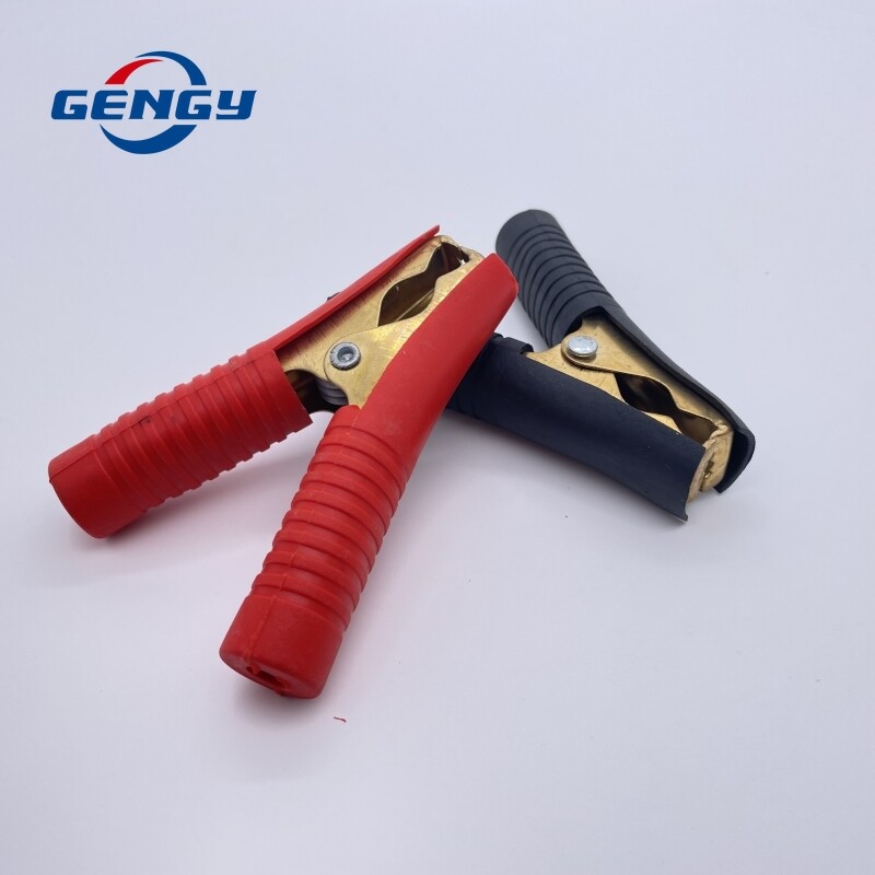 100 A raudona juoda 90 mm automobilio aligatoriaus spaustukai akumuliatoriaus spaustukai bandymo laido spaustukai gryno vario jungties kištukas maitinimo krokodilo spaustukai