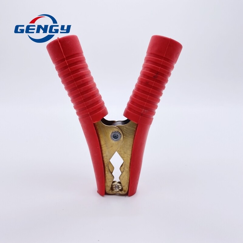 100 A raudona juoda 90 mm automobilio aligatoriaus spaustukai akumuliatoriaus spaustukai bandymo laido spaustukai gryno vario jungties kištukas maitinimo krokodilo spaustukai