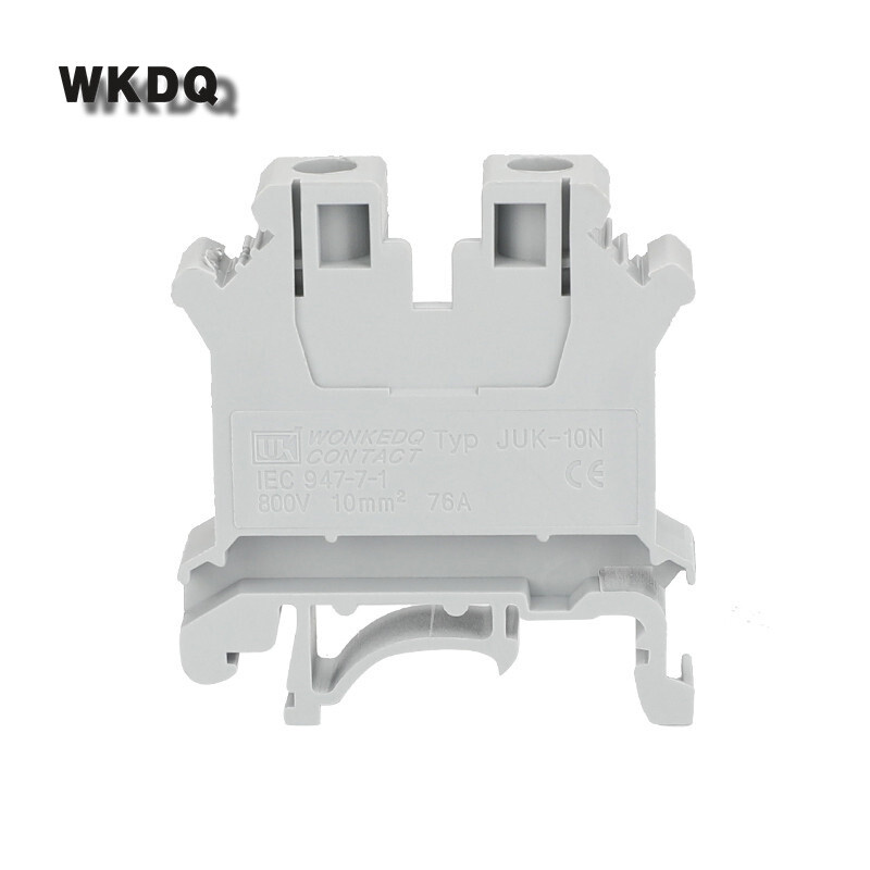 10Pcs UK10N UK10 Многоцветен винтов захранващ щепсел 2-проводников проводник Електрически конектор DIN шина Клемен блок UK 10N