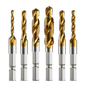 Nauji titanu dengti šešiabriauniai HSS sriegio metriniai sriegio grąžtai Sraigtinių mašinų junginys M3 M4 M5 M6 M8 M10 rankiniai įrankiai