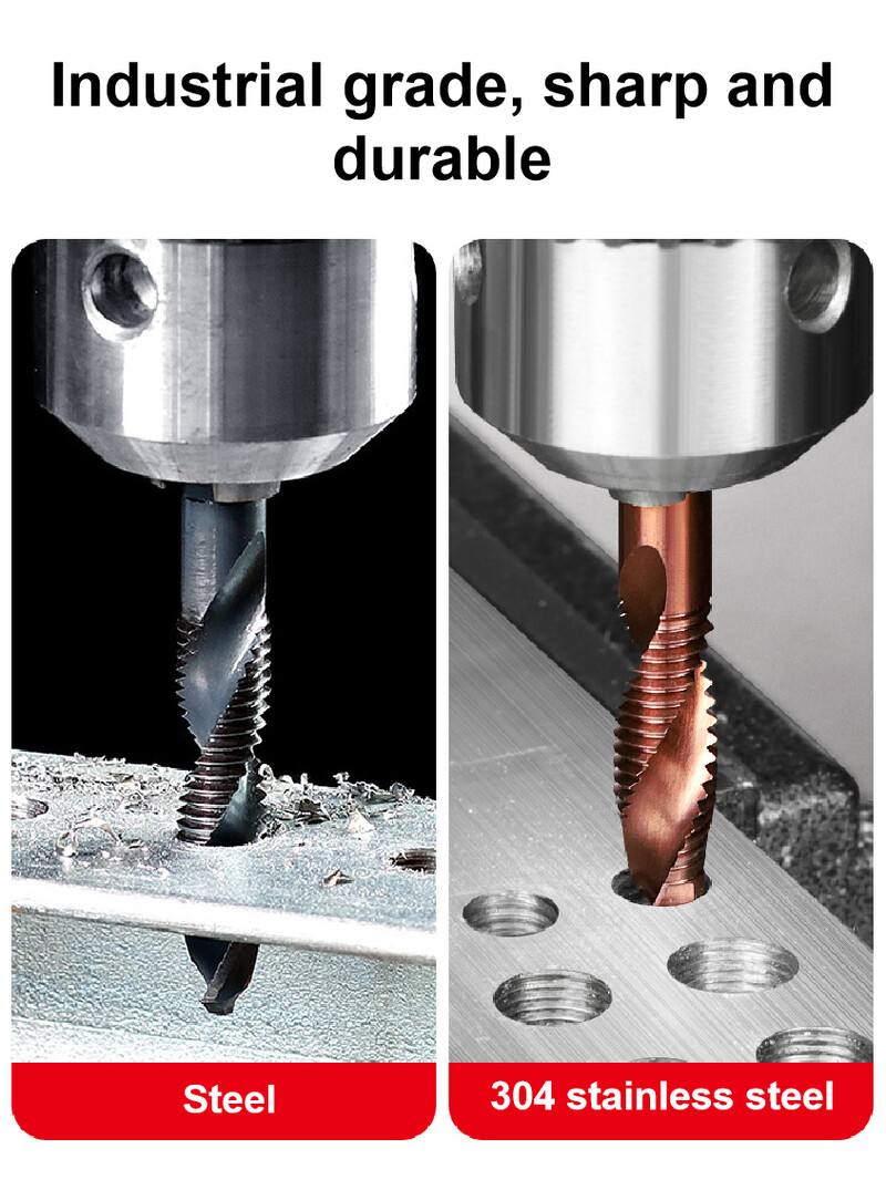 Nauji titanu dengti šešiabriauniai HSS sriegio metriniai sriegio grąžtai Sraigtinių mašinų junginys M3 M4 M5 M6 M8 M10 rankiniai įrankiai
