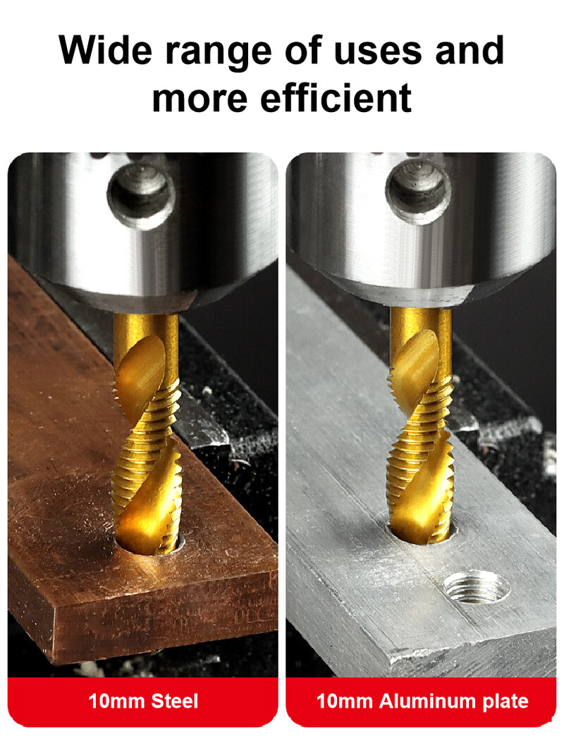 Nauji titanu dengti šešiabriauniai HSS sriegio metriniai sriegio grąžtai Sraigtinių mašinų junginys M3 M4 M5 M6 M8 M10 rankiniai įrankiai