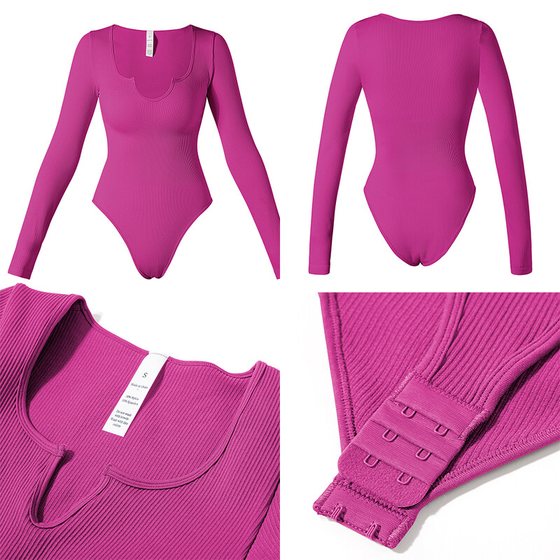 Body hosszú ujjú női Body Streetwear Sexy Bodycon Notch Nyakhüvely Basic Fekete Overall Top Streetwear Body Női