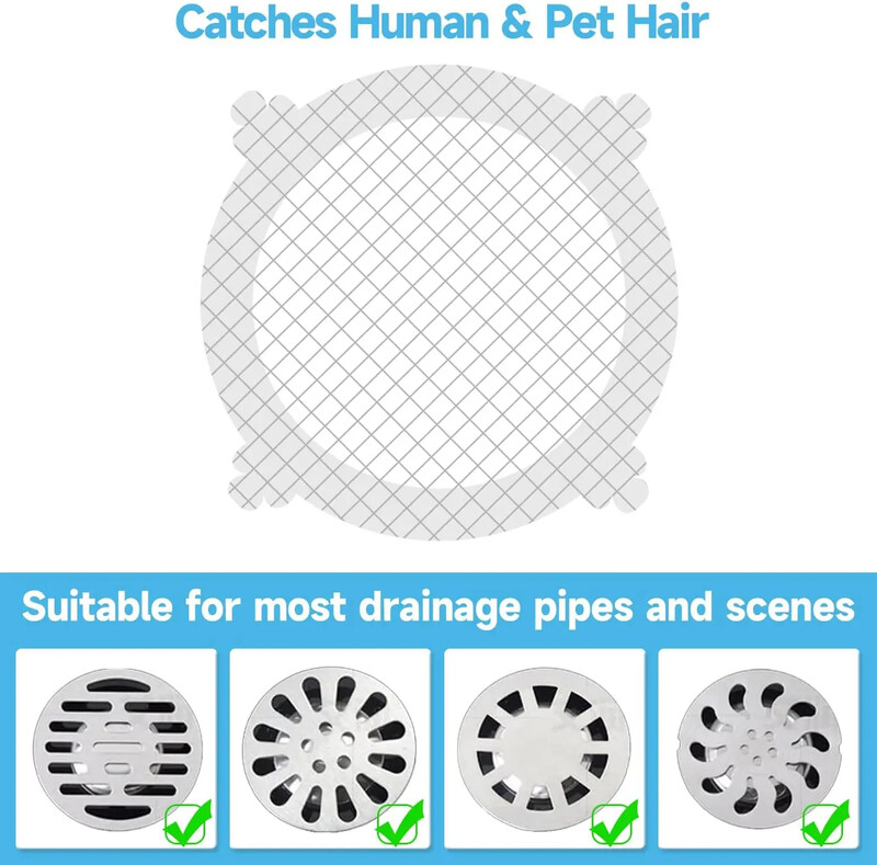 Vienkartinis antiblokavimo filtras grindų kanalizacijos lipdukas tinklinis plaukų gaudiklis Kamštis dušo kanalizacijos dangtis vonios kambarys virtuvės kriauklės blokatorius