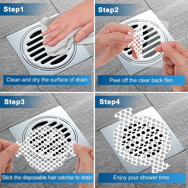 Vienkartinis antiblokavimo filtras grindų kanalizacijos lipdukas tinklinis plaukų gaudiklis Kamštis dušo kanalizacijos dangtis vonios kambarys virtuvės kriauklės blokatorius