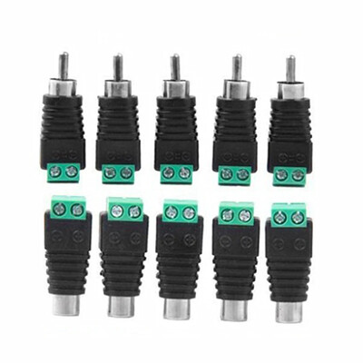 10 бр. RCA клемен блок CAT5 към камера за видеонаблюдение Видео балун RCA женски или мъжки жак AV винтов конектор