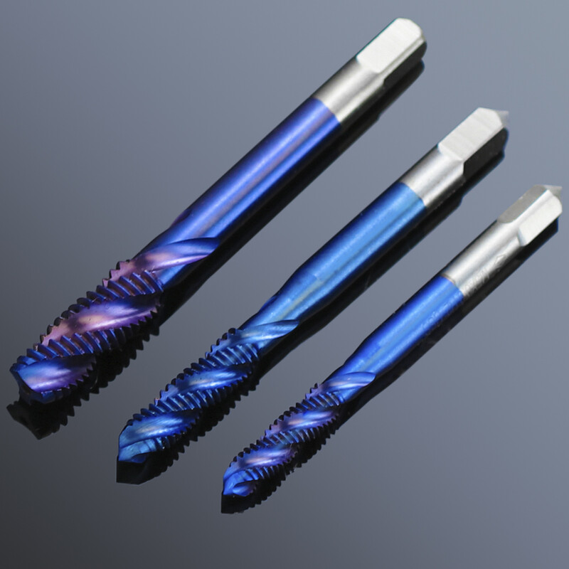 XCAN vītnes skrūvju komplekts 5gab M3-M4-M5-M6-M8 HSS skrūvējamā urbjmašīna ar nanozilu pārklājumu labās puses vītņu urbjmašīnas vītņošanas rīki