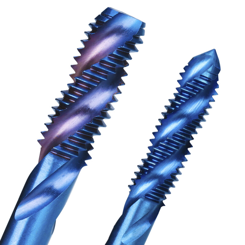 XCAN vītnes skrūvju komplekts 5gab M3-M4-M5-M6-M8 HSS skrūvējamā urbjmašīna ar nanozilu pārklājumu labās puses vītņu urbjmašīnas vītņošanas rīki