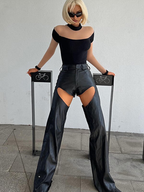 Sexy spodná bielizeň s golierom a dlhým rukávom, dámske body s priehľadným topom a rolákovým golierom, dámske oblečenie s dlhým rukávom a čipkou.