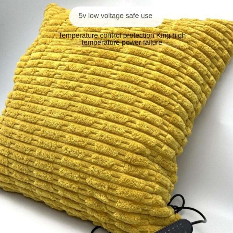 45 x 45 cm USB elektriskais spilvens, pārnēsājams apsildes spilvens, 5 bloku temperatūras kontrole menstruāciju krampju perioda sāpju mazināšanai, apsildāms spilventiņš