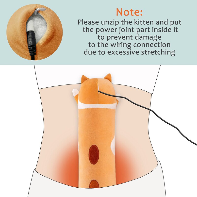 Pārnēsājami, mīlīgi pildīti dzīvnieku siltuma spilventiņi USB kaķu elektriskie karsto spilventiņu lelles perioda krampjiem, sāpju mazināšanai, meitenēm, sievietēm, dāvanu sildīšanas spilventiņiem