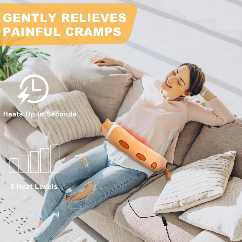 Pārnēsājami, mīlīgi pildīti dzīvnieku siltuma spilventiņi USB kaķu elektriskie karsto spilventiņu lelles perioda krampjiem, sāpju mazināšanai, meitenēm, sievietēm, dāvanu sildīšanas spilventiņiem