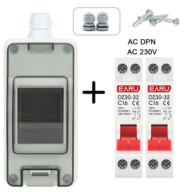 HT-2 Πλαστικό Αδιάβροχο IP65 Εγκατάσταση Εξωτερικού Πάνελ Κουτί διανομής με συνδυασμό διακόπτη κυκλώματος MCB DPN DZ47