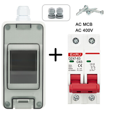 HT-2 Πλαστικό Αδιάβροχο IP65 Εγκατάσταση Εξωτερικού Πάνελ Κουτί διανομής με συνδυασμό διακόπτη κυκλώματος MCB DPN DZ47