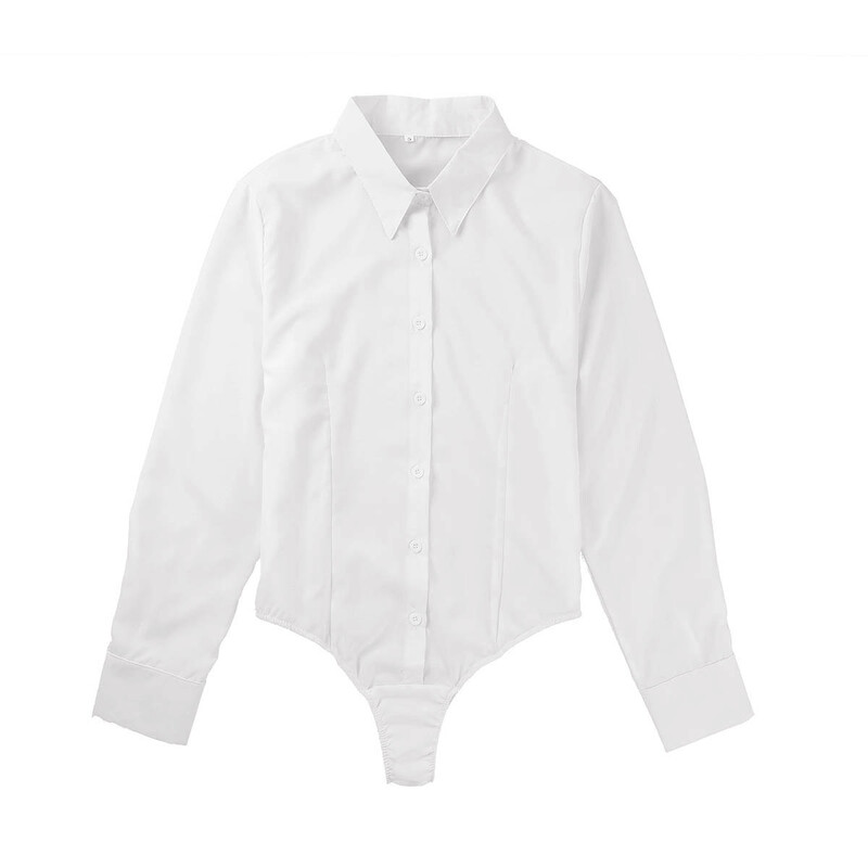 Madingi moteriški vientisi laisvalaikio palaidinės marškiniai su apykakle ilgomis rankovėmis, lengvai prižiūrimi darbo biuro kostiumas, moteriški marškiniai