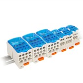 UKK 80A/125A/160A/250A/400A Разпределителна кутия Един в няколко Изходен захранващ проводник Електрически съединител Възел Клемен блок за DIN шина