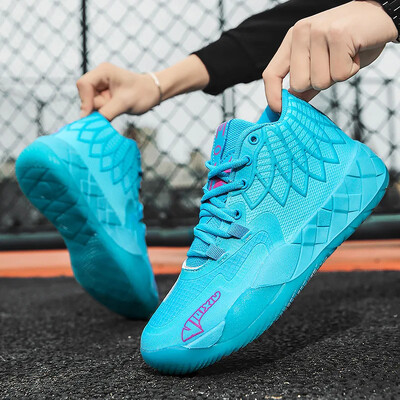 Basketbalové topánky L Melo 1.0 Style pre unisex plameňové detské tenisky, priedušné, stredne veľké, pánske basketbalové topánky, športové tréningové topánky