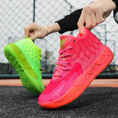 Basketbalové topánky L Melo 1.0 Style pre unisex plameňové detské tenisky, priedušné, stredne veľké, pánske basketbalové topánky, športové tréningové topánky