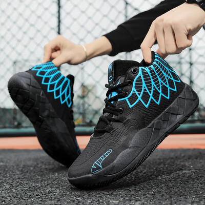 Basketbalové topánky L Melo 1.0 Style pre unisex plameňové detské tenisky, priedušné, stredne veľké, pánske basketbalové topánky, športové tréningové topánky
