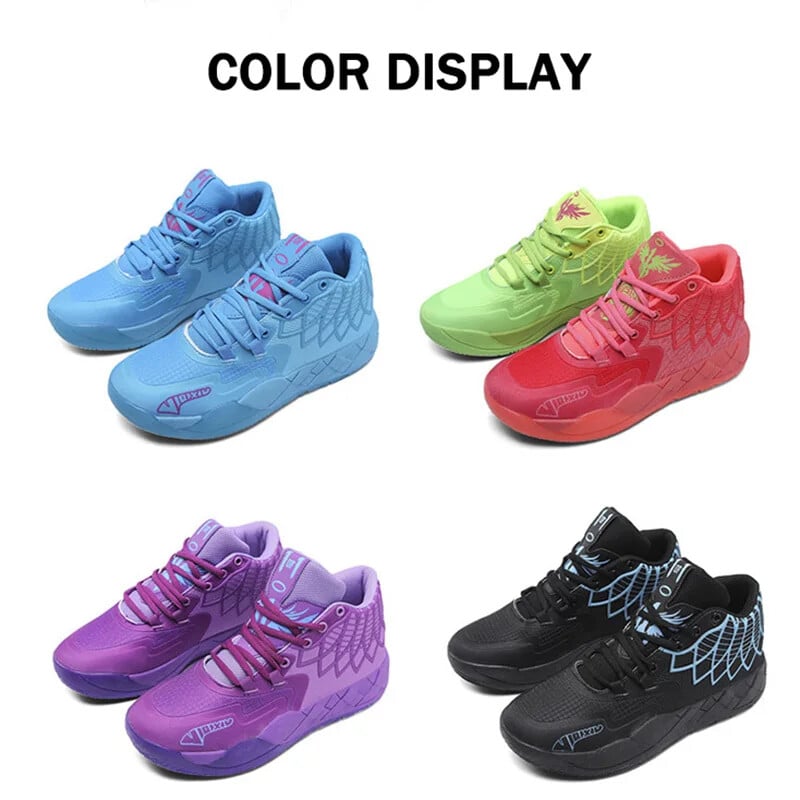 Basketbalové topánky L Melo 1.0 Style pre unisex plameňové detské tenisky, priedušné, stredne veľké, pánske basketbalové topánky, športové tréningové topánky