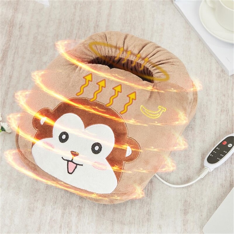 Încălzitor electric încălzit pentru picioare, cu temporizator, pantofi moale, calduri de pluș, papuci, pernuță de încălzire, încălzitor pentru picioare, siguranță, 3 moduri, detașabil, lavabil