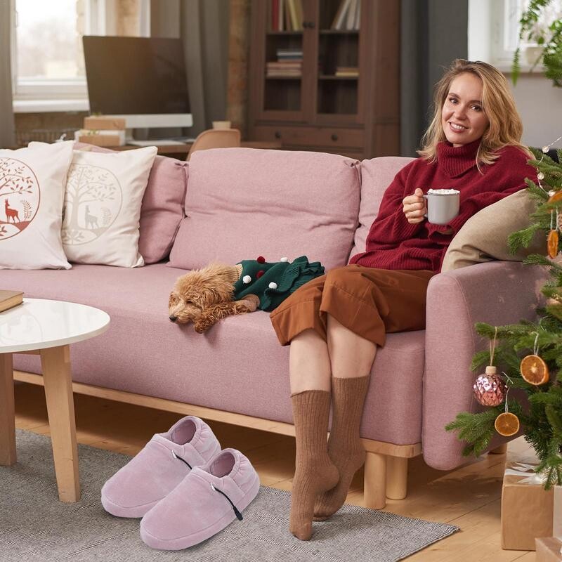 Încălzitor electric pentru picioare Papuci de iarnă încălziți cu tălpi anti-alunecare Electronice de uz casnic Papuci de iarnă pentru îngrijirea picioarelor pentru călătorii