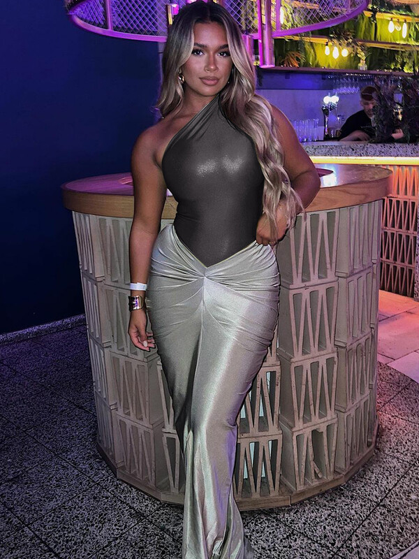 Seksīgs sieviešu bodijs bez piedurknēm ar vienu plecu bez atzveltnes Bodijs bez atzveltnes.