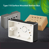 118 tips uz virsmas uzstādīts kontaktligzdas slēdža apakšējā kārba, sabiezināts materiāls Vispārējs divu bitu trīs bitu sadales kārba