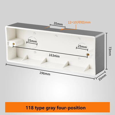 118 tips uz virsmas uzstādīts kontaktligzdas slēdža apakšējā kārba, sabiezināts materiāls Vispārējs divu bitu trīs bitu sadales kārba
