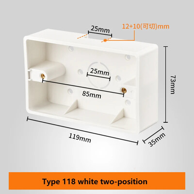 118 tips uz virsmas uzstādīts kontaktligzdas slēdža apakšējā kārba, sabiezināts materiāls Vispārējs divu bitu trīs bitu sadales kārba