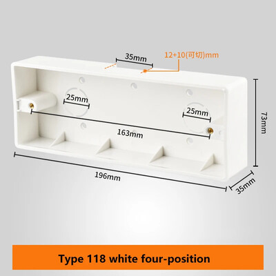 118 tips uz virsmas uzstādīts kontaktligzdas slēdža apakšējā kārba, sabiezināts materiāls Vispārējs divu bitu trīs bitu sadales kārba