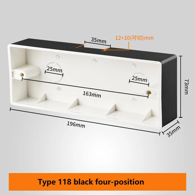 118 tips uz virsmas uzstādīts kontaktligzdas slēdža apakšējā kārba, sabiezināts materiāls Vispārējs divu bitu trīs bitu sadales kārba