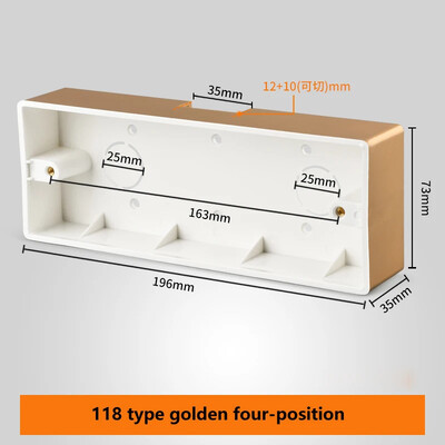 118 tips uz virsmas uzstādīts kontaktligzdas slēdža apakšējā kārba, sabiezināts materiāls Vispārējs divu bitu trīs bitu sadales kārba