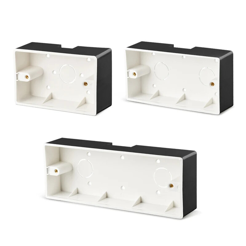 118 tips uz virsmas uzstādīts kontaktligzdas slēdža apakšējā kārba, sabiezināts materiāls Vispārējs divu bitu trīs bitu sadales kārba