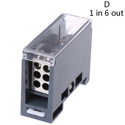 1 DB 1 in 1/2/4/6 Out 150A Din Rail sorkapocs blokk elosztódoboz 1 in Multiple Out Power csatlakozódoboz megszakítóhoz