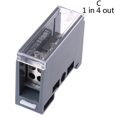 1 DB 1 in 1/2/4/6 Out 150A Din Rail sorkapocs blokk elosztódoboz 1 in Multiple Out Power csatlakozódoboz megszakítóhoz