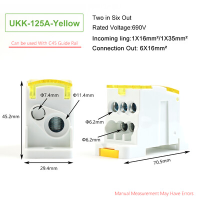 Разклонителна кутия Клема 125A Кабел за електрически конектори от серия UKK Многократна употреба Клеми за бързо домашно окабеляване Конектори Оборудване