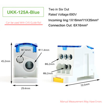 Разклонителна кутия Клема 125A Кабел за електрически конектори от серия UKK Многократна употреба Клеми за бързо домашно окабеляване Конектори Оборудване