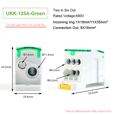 Разклонителна кутия Клема 125A Кабел за електрически конектори от серия UKK Многократна употреба Клеми за бързо домашно окабеляване Конектори Оборудване