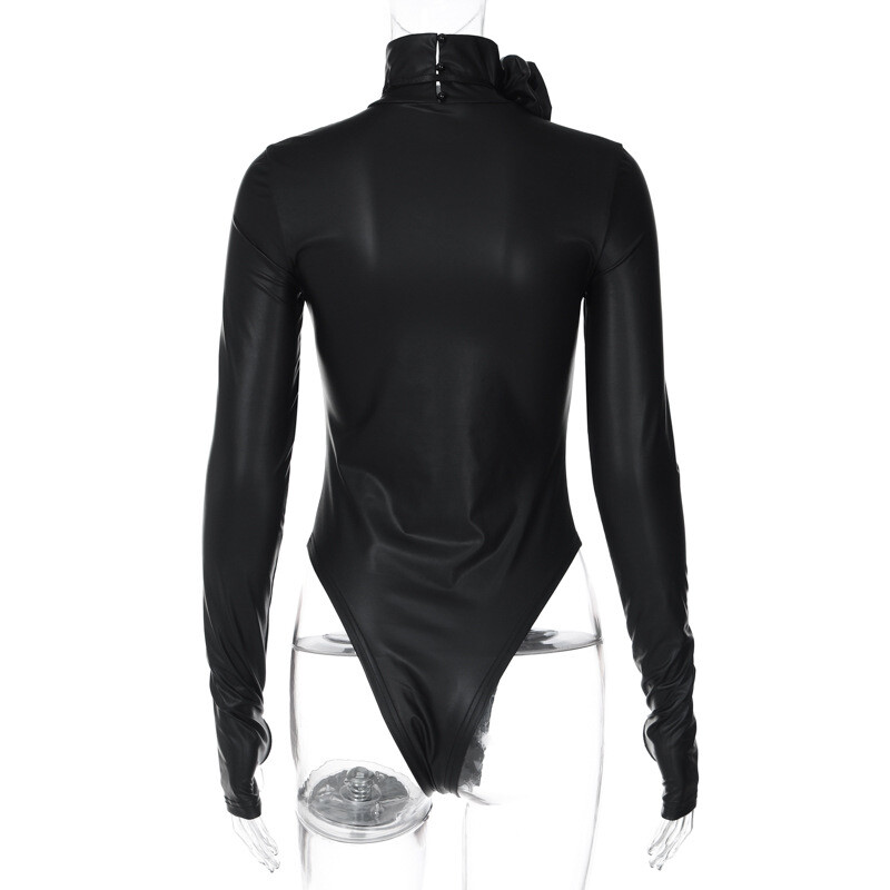 OMSJ kunstnahast musta lipsuga lilleline stiilne naiste kilpkaelusega pikkade varrukatega peidetud nööbiga kõhn seksikas bodid, tänavastiilis püksid