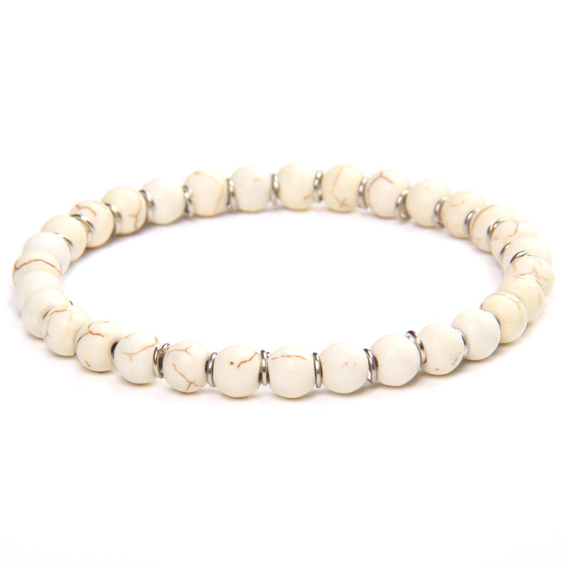 διασυνοριακό βραχιόλι με χάντρες με τις καλύτερες πωλήσεις 6mm βραχιόλι ελαστικό βραχιόλι φυσική πέτρα κρύσταλλο εικόνα πέτρινο κόσμημα χεριών για άνδρες 