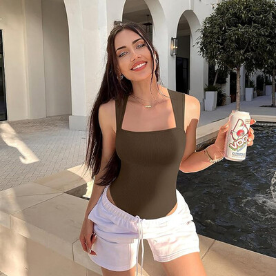 Секси дамски гащеризони Къси панталони Женски гащиризон без ръкави Спортни бодита Летни йога костюми за игра Тесни екипи за фитнес фитнес