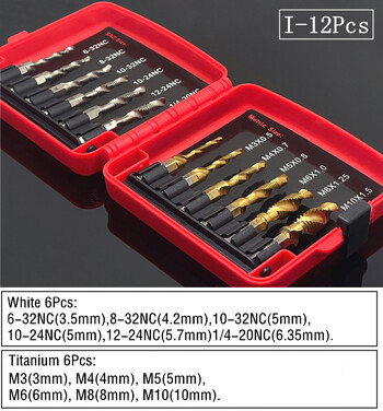 Σύνθετο σετ μύτων βρύσης με σύνθετη βίδα M3/4/5/6/8/10 Τρυπάνι με σπειροειδές σπειροειδές τρυπάνι με λοξότμηση μαλακό μέταλλο από τιτάνιο